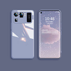 Coque Rebord Contour Silicone et Vitre Miroir Housse Etui M05 pour Xiaomi Mi 11 Ultra 5G Gris Lavende