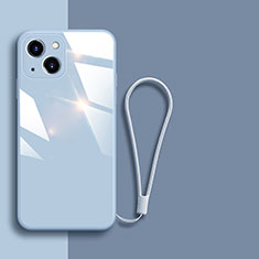 Coque Rebord Contour Silicone et Vitre Miroir Housse Etui M08 pour Apple iPhone 13 Bleu