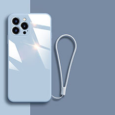 Coque Rebord Contour Silicone et Vitre Miroir Housse Etui M08 pour Apple iPhone 13 Pro Bleu