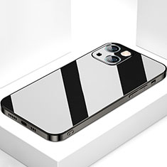 Coque Rebord Contour Silicone et Vitre Miroir Housse Etui M09 pour Apple iPhone 13 Mini Noir