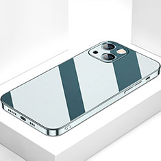 Coque Rebord Contour Silicone et Vitre Miroir Housse Etui M09 pour Apple iPhone 15 Bleu