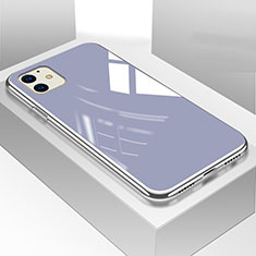 Coque Rebord Contour Silicone et Vitre Miroir Housse Etui pour Apple iPhone 11 Violet