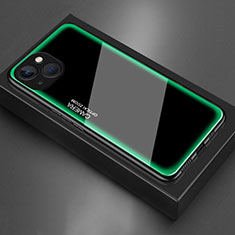 Coque Rebord Contour Silicone et Vitre Miroir Housse Etui pour Apple iPhone 14 Plus Vert