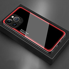 Coque Rebord Contour Silicone et Vitre Miroir Housse Etui pour Apple iPhone 14 Pro Max Rose