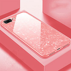 Coque Rebord Contour Silicone et Vitre Miroir Housse Etui pour Apple iPhone 7 Plus Or Rose