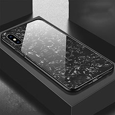 Coque Rebord Contour Silicone et Vitre Miroir Housse Etui pour Apple iPhone X Noir