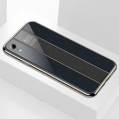 Coque Rebord Contour Silicone et Vitre Miroir Housse Etui pour Apple iPhone XR Noir