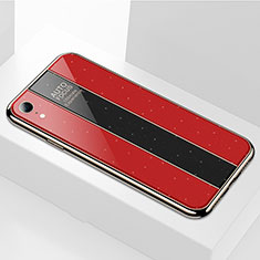 Coque Rebord Contour Silicone et Vitre Miroir Housse Etui pour Apple iPhone XR Rouge