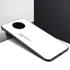 Coque Rebord Contour Silicone et Vitre Miroir Housse Etui pour Huawei Enjoy 20 Plus 5G Blanc