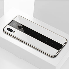 Coque Rebord Contour Silicone et Vitre Miroir Housse Etui pour Huawei Honor 8X Blanc