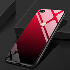 Coque Rebord Contour Silicone et Vitre Miroir Housse Etui pour Huawei Honor 9 Lite Rouge