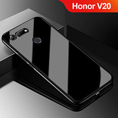 Coque Rebord Contour Silicone et Vitre Miroir Housse Etui pour Huawei Honor V20 Noir