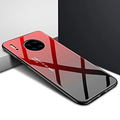 Coque Rebord Contour Silicone et Vitre Miroir Housse Etui pour Huawei Mate 30 Rouge