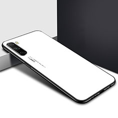 Coque Rebord Contour Silicone et Vitre Miroir Housse Etui pour Huawei Mate 40 Lite 5G Blanc