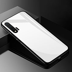 Coque Rebord Contour Silicone et Vitre Miroir Housse Etui pour Huawei Nova 6 Blanc