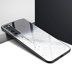Coque Rebord Contour Silicone et Vitre Miroir Housse Etui pour Huawei Nova 7 Pro 5G Gris Fonce