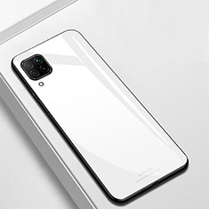 Coque Rebord Contour Silicone et Vitre Miroir Housse Etui pour Huawei Nova 7i Blanc