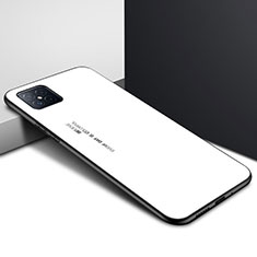 Coque Rebord Contour Silicone et Vitre Miroir Housse Etui pour Huawei Nova 8 SE 5G Blanc