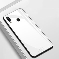 Coque Rebord Contour Silicone et Vitre Miroir Housse Etui pour Huawei P Smart+ Plus Blanc