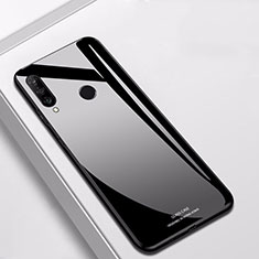 Coque Rebord Contour Silicone et Vitre Miroir Housse Etui pour Huawei P30 Lite XL Noir