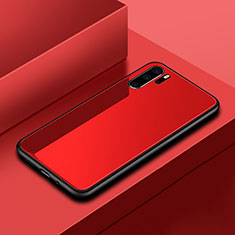 Coque Rebord Contour Silicone et Vitre Miroir Housse Etui pour Huawei P30 Pro New Edition Rouge