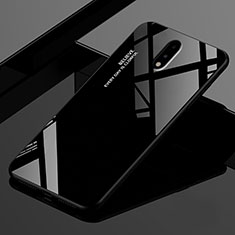 Coque Rebord Contour Silicone et Vitre Miroir Housse Etui pour OnePlus 7 Noir