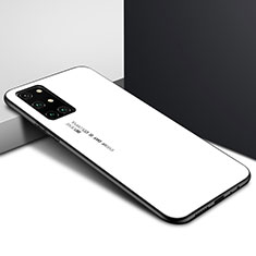 Coque Rebord Contour Silicone et Vitre Miroir Housse Etui pour OnePlus 8T 5G Blanc