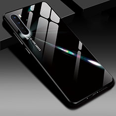 Coque Rebord Contour Silicone et Vitre Miroir Housse Etui pour OnePlus Nord Argent et Noir