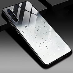 Coque Rebord Contour Silicone et Vitre Miroir Housse Etui pour OnePlus Nord Gris