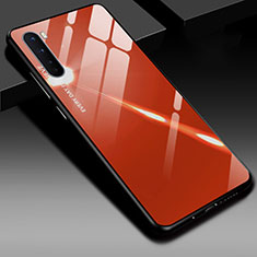 Coque Rebord Contour Silicone et Vitre Miroir Housse Etui pour OnePlus Nord Orange