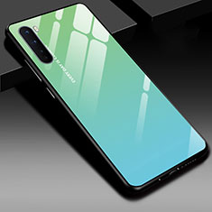 Coque Rebord Contour Silicone et Vitre Miroir Housse Etui pour OnePlus Nord Pastel Vert