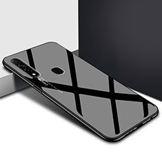 Coque Rebord Contour Silicone et Vitre Miroir Housse Etui pour Oppo A8 Noir