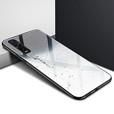Coque Rebord Contour Silicone et Vitre Miroir Housse Etui pour Oppo Find X2 Gris