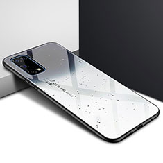 Coque Rebord Contour Silicone et Vitre Miroir Housse Etui pour Oppo K7x 5G Gris