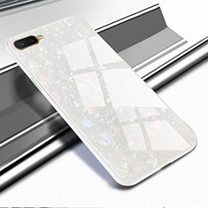Coque Rebord Contour Silicone et Vitre Miroir Housse Etui pour Oppo RX17 Neo Blanc