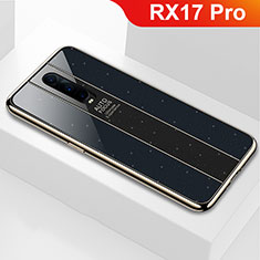 Coque Rebord Contour Silicone et Vitre Miroir Housse Etui pour Oppo RX17 Pro Noir