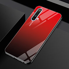 Coque Rebord Contour Silicone et Vitre Miroir Housse Etui pour Realme X50 5G Rouge