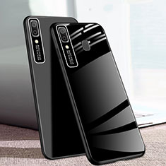 Coque Rebord Contour Silicone et Vitre Miroir Housse Etui pour Samsung Galaxy A20e Noir