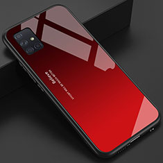 Coque Rebord Contour Silicone et Vitre Miroir Housse Etui pour Samsung Galaxy M40S Rouge