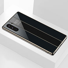 Coque Rebord Contour Silicone et Vitre Miroir Housse Etui pour Samsung Galaxy Note 10 Noir