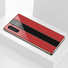 Coque Rebord Contour Silicone et Vitre Miroir Housse Etui pour Samsung Galaxy Note 10 Rouge