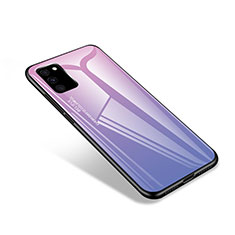 Coque Rebord Contour Silicone et Vitre Miroir Housse Etui pour Samsung Galaxy S20 FE (2022) 5G Violet Clair