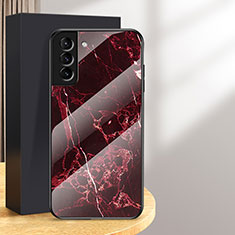 Coque Rebord Contour Silicone et Vitre Miroir Housse Etui pour Samsung Galaxy S24 Plus 5G Rouge