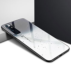 Coque Rebord Contour Silicone et Vitre Miroir Housse Etui pour Xiaomi Mi 10 Ultra Gris