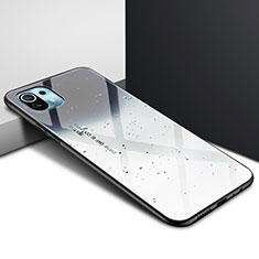 Coque Rebord Contour Silicone et Vitre Miroir Housse Etui pour Xiaomi Mi 11 5G Gris