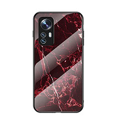 Coque Rebord Contour Silicone et Vitre Miroir Housse Etui pour Xiaomi Mi 12 5G Rouge