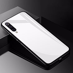 Coque Rebord Contour Silicone et Vitre Miroir Housse Etui pour Xiaomi Mi 9 Lite Blanc