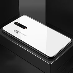 Coque Rebord Contour Silicone et Vitre Miroir Housse Etui pour Xiaomi Mi 9T Blanc