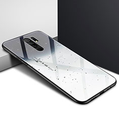Coque Rebord Contour Silicone et Vitre Miroir Housse Etui pour Xiaomi Redmi 9 Gris