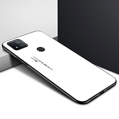 Coque Rebord Contour Silicone et Vitre Miroir Housse Etui pour Xiaomi Redmi 9C Blanc